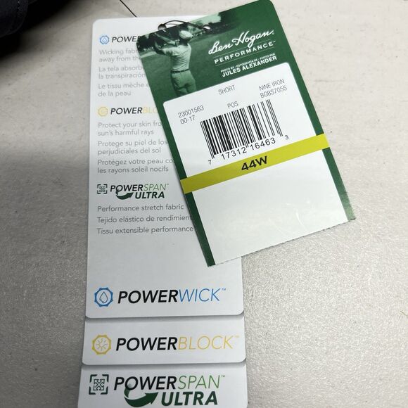 Ben Hogan Performance Golf Shorts Gray SZ 44 NWT Flat Front - Picture 5 of 5